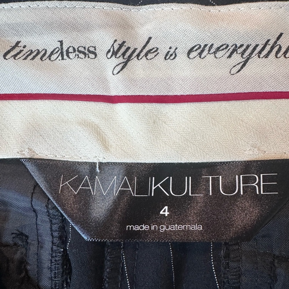 NWT Norma Kamali KAMALIKULTURE Classic Black Pinstripe Trouser Pants Size 4 - Picture 11 of 11